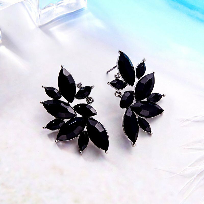 Black Wing Angel Crystal Earrings-Earring-SPARKLE ARMAND