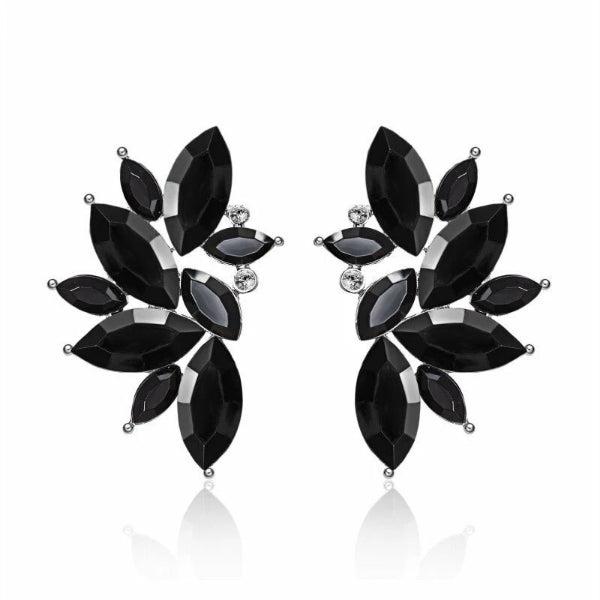 Black Wing Angel Crystal Earrings-Earring-SPARKLE ARMAND