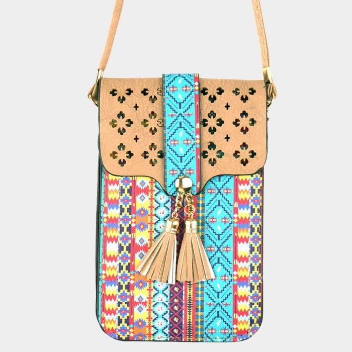 Boho Touch Screen Crossbody Cell Phone Bag Taupe-Handbag-SPARKLE ARMAND