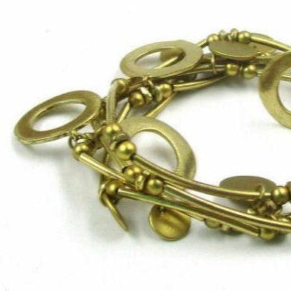 Brass Circles Layered Bracelets