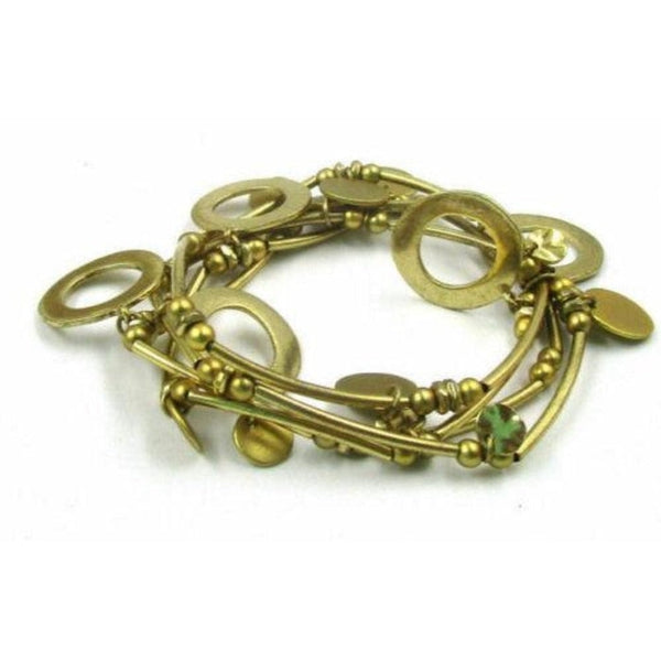 Brass Circles Layered Bracelets