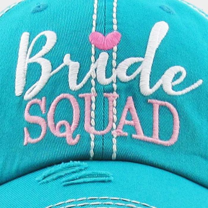 Bride Squad Teal Vintage Baseball Cap