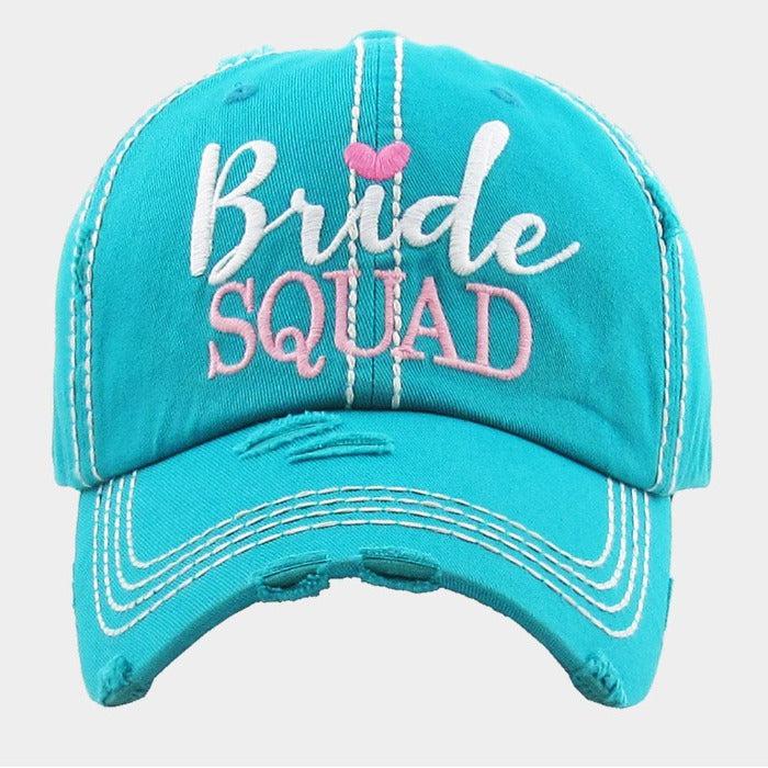 Bride Squad Teal Vintage Baseball Cap
