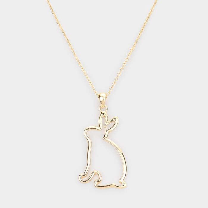 Bunny Rabbit Gold Pendant Necklace