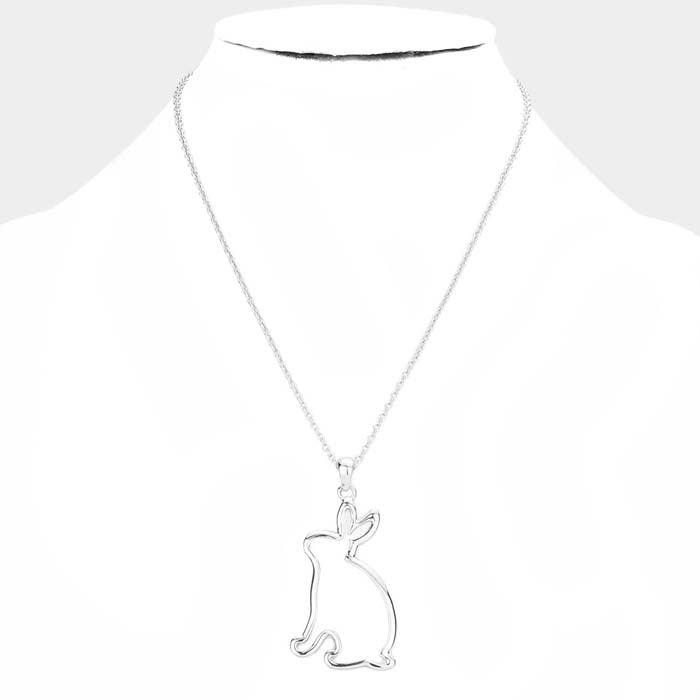 Bunny Rabbit Silver Pendant Necklace