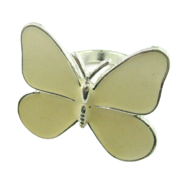 Butterfly Enamel Silver Tone Ring Size 6-Ring-SPARKLE ARMAND