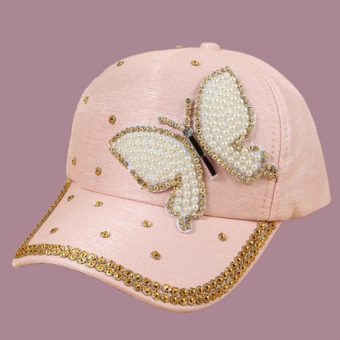 Butterfly Women's Hat Sequined Baseball Cap Sparkle Armand Jewelry