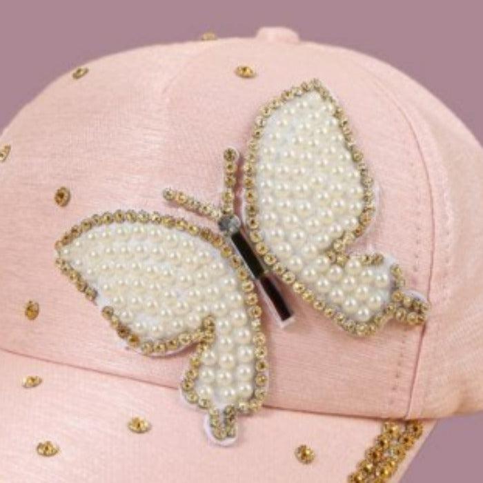 Butterfly Women's Hat Sequined Baseball Cap Sparkle Armand Jewelry