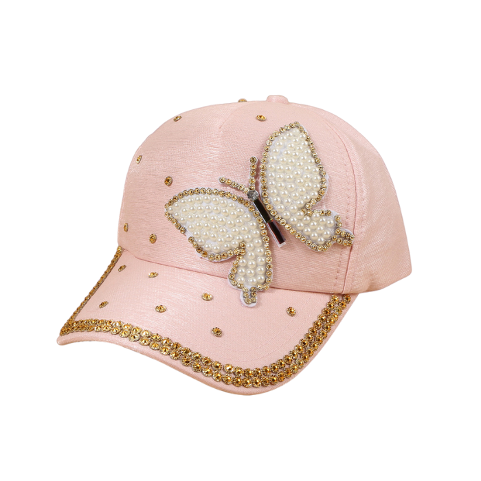 Butterfly Women's Hat Sequined Baseball Cap Sparkle Armand Jewelry