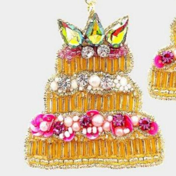 Cake Multi Color Seed Bead Earrings