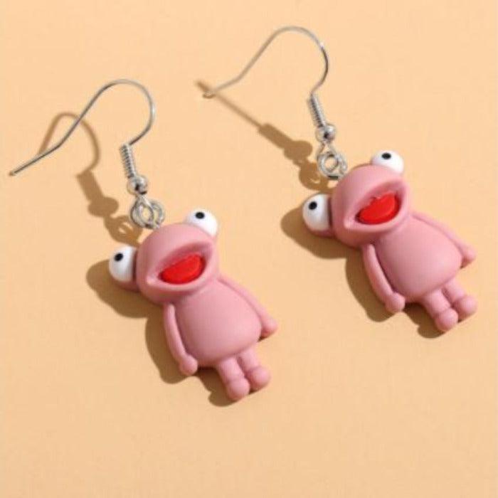 Cartoon Frog Pink Earrings