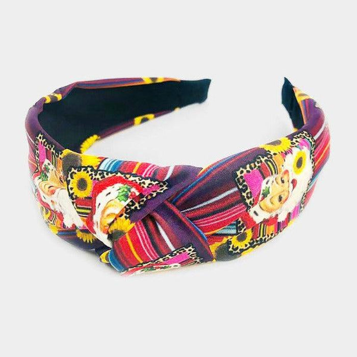 Christmas Theme Leopard Print Fabric Headband-Hair Accessories-SPARKLE ARMAND