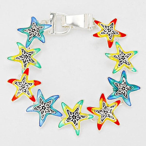 Colorful Starfish Magnetic Bracelet
