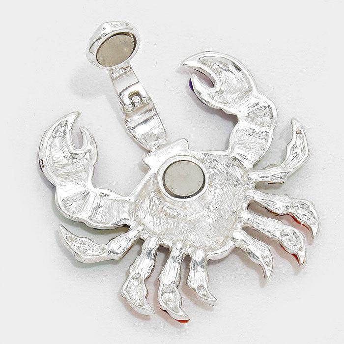 Crab Pendant & Pierced Necklace & Earrings Set by icon Collection Sparkle Armand