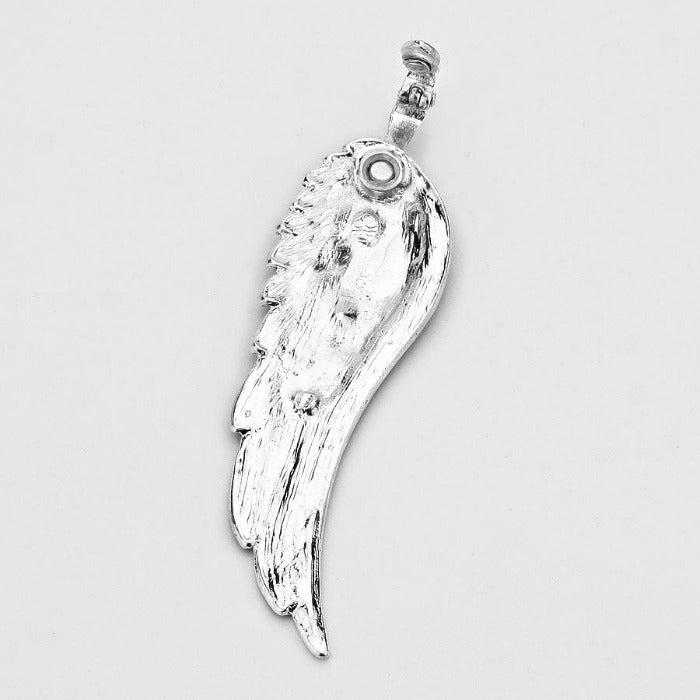 Crystal Accented Angel Wing Magnetic Pendant Set