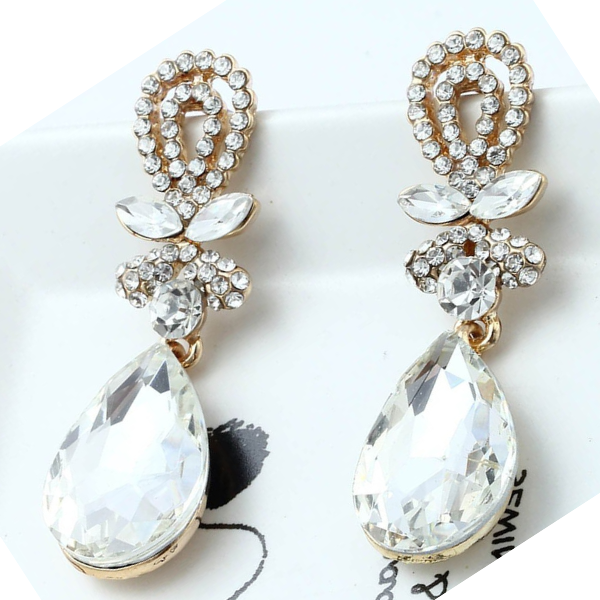 Crystal Rhinestone Dangle Earrings-Earring-SPARKLE ARMAND