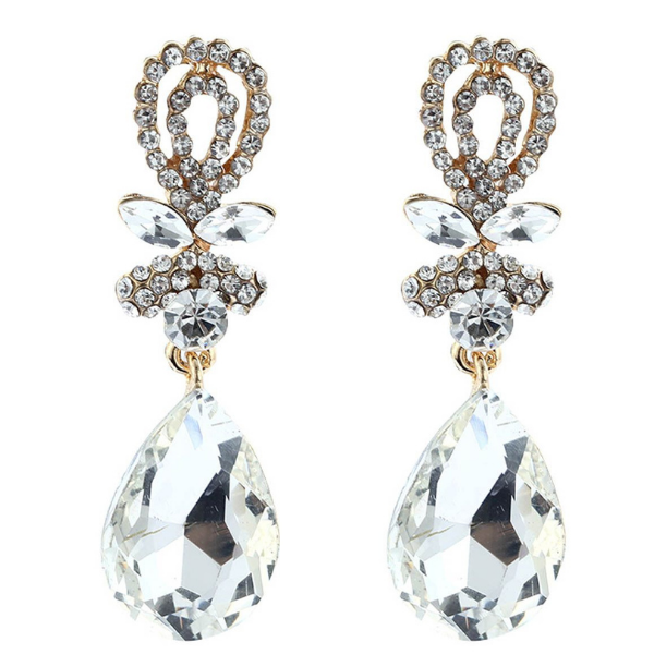 Crystal Rhinestone Dangle Earrings-Earring-SPARKLE ARMAND