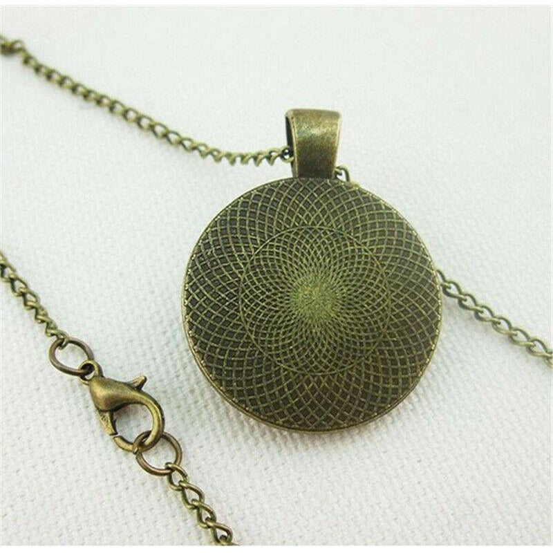 Dog Paw Round Cabochon Glass Brass Chain Necklace-Necklace-SPARKLE ARMAND