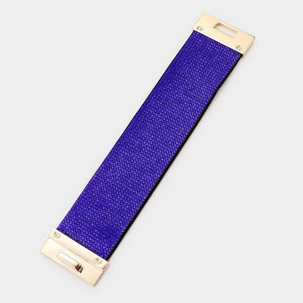 Embellished Blue Rhinestone Wrap Bracelet