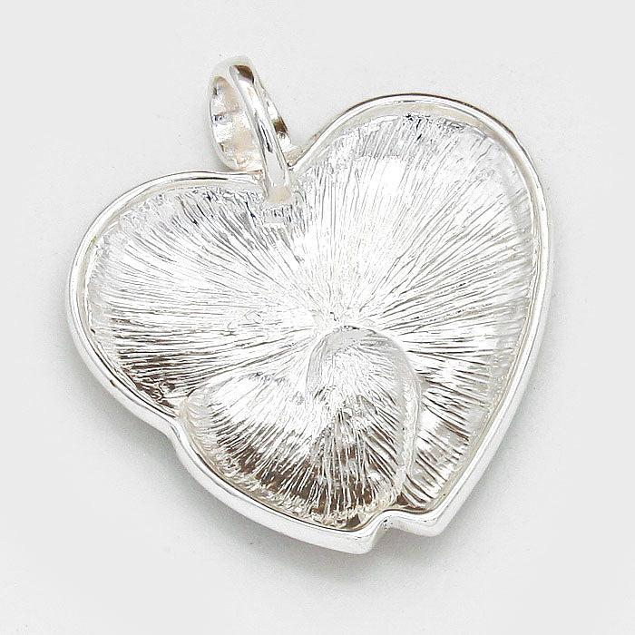 Enamel Color Block Heart Pendant Set