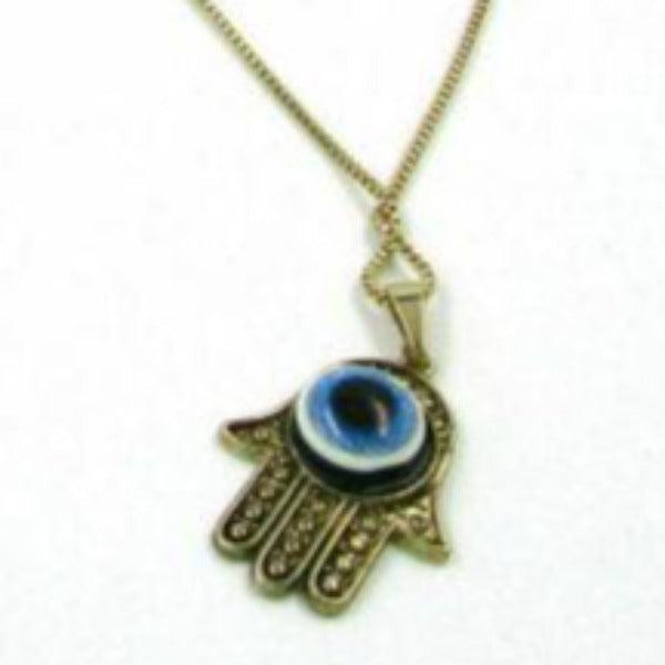 Evil Eye 3 Strand Silver Tone Necklace-Necklace-SPARKLE ARMAND