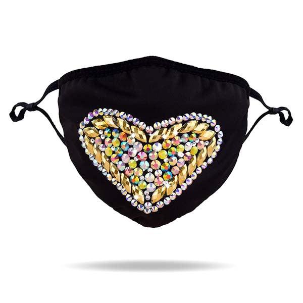 Face Mask Rhinestone Heart-Masks-SPARKLE ARMAND