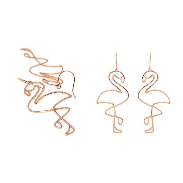 Flamingo Hallow Gold Earrings-Earring-SPARKLE ARMAND