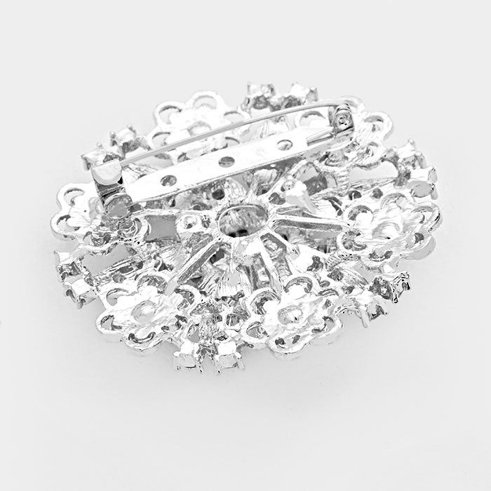 Flower Bouquet Pink Crystal Pin Brooch