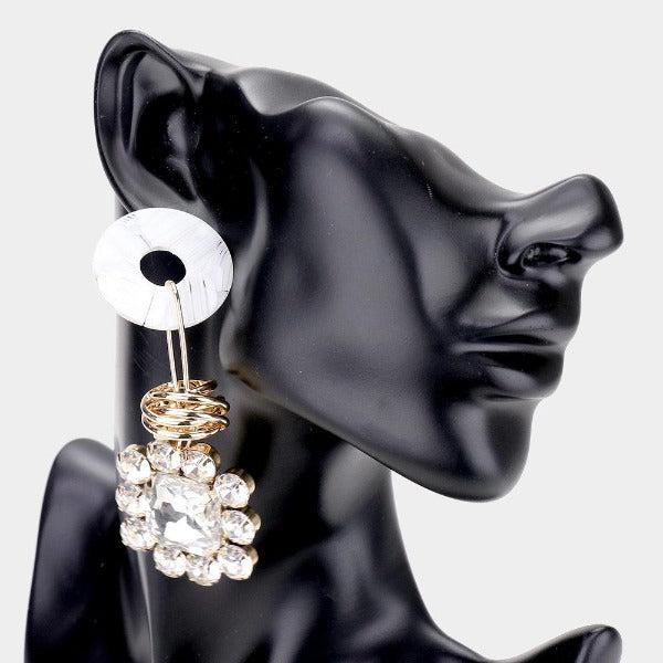 Flower Celluloid Acetate White Earrings-Earring-SPARKLE ARMAND