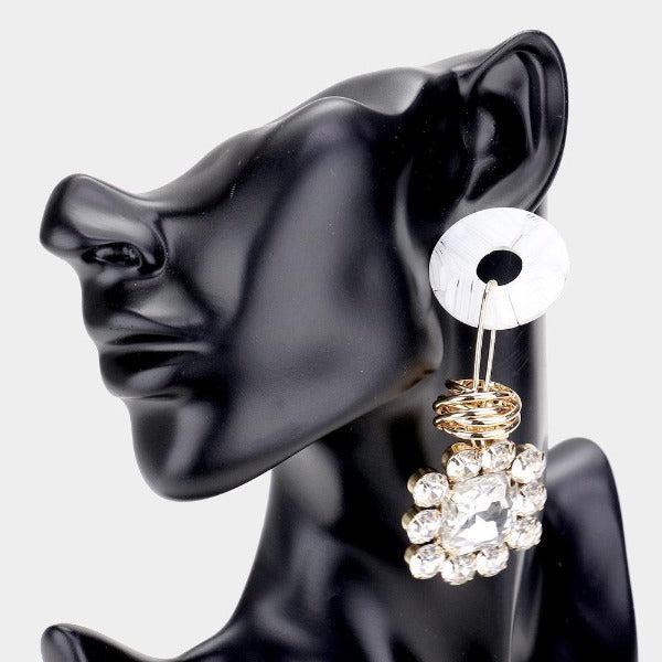 Flower Celluloid Acetate White Earrings-Earring-SPARKLE ARMAND