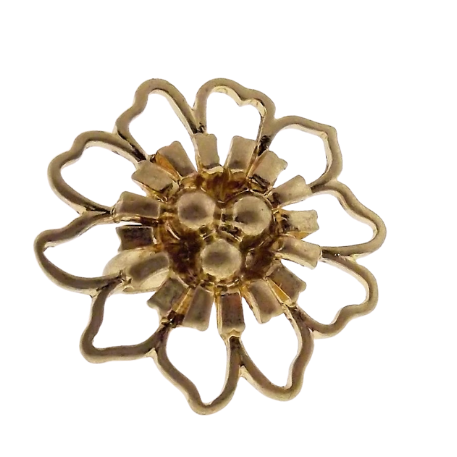 Flower Gold Tone Ring Size 8-Ring-SPARKLE ARMAND