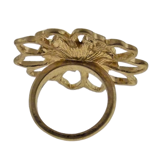 Flower Gold Tone Ring Size 8-Ring-SPARKLE ARMAND