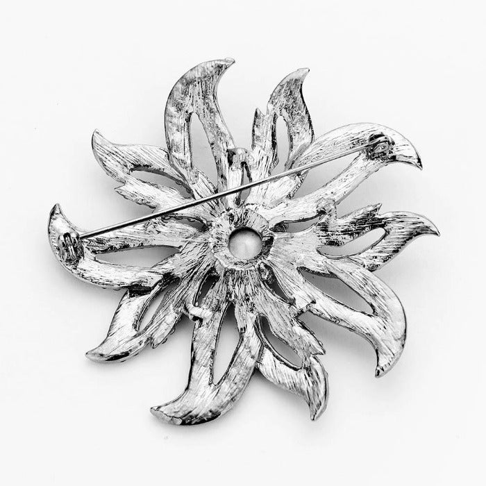 Flower Montana Blue Crystal Pave Pin Brooch