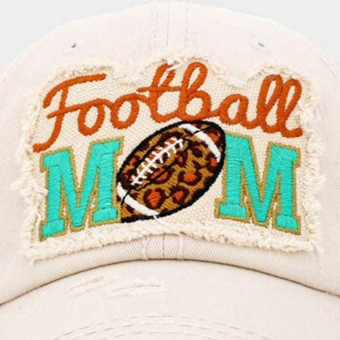 Football MOM Beige Vintage Baseball Cap