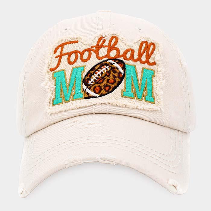 Football MOM Beige Vintage Baseball Cap