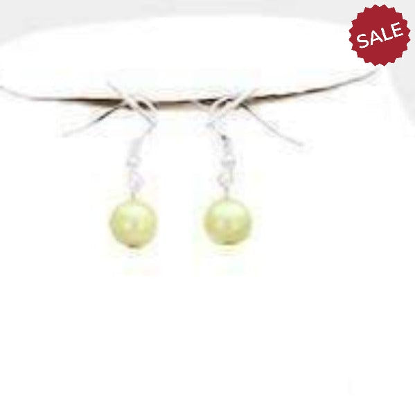 Fresh Pearl Station Rhodium, Green, Yellow Necklace & Earring Set-Necklace-SPARKLE ARMAND