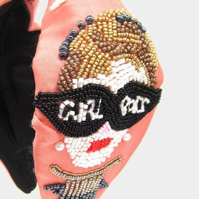 GIRL BOSS Woman Seed Beaded Headband-Hair Accessories-SPARKLE ARMAND