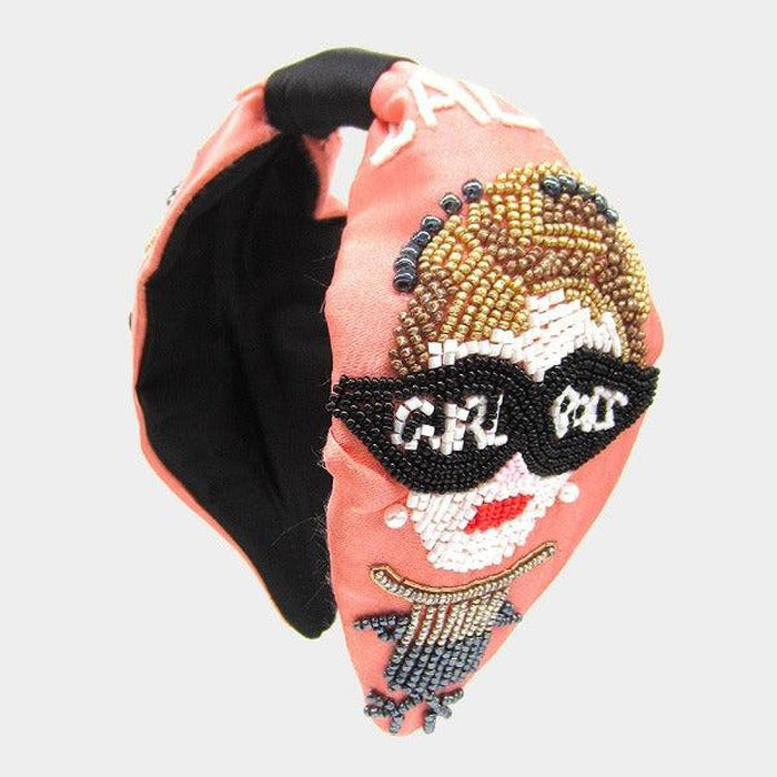GIRL BOSS Woman Seed Beaded Headband-Hair Accessories-SPARKLE ARMAND