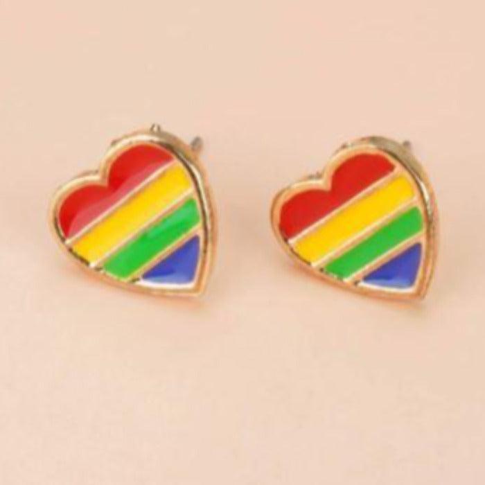 Gay Pride LGBTQI Heart Earrings