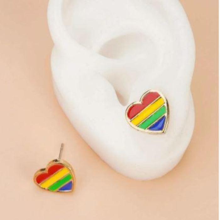 Gay Pride LGBTQI Heart Earrings