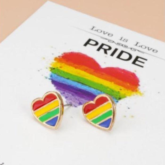 Gay Pride LGBTQI Heart Earrings