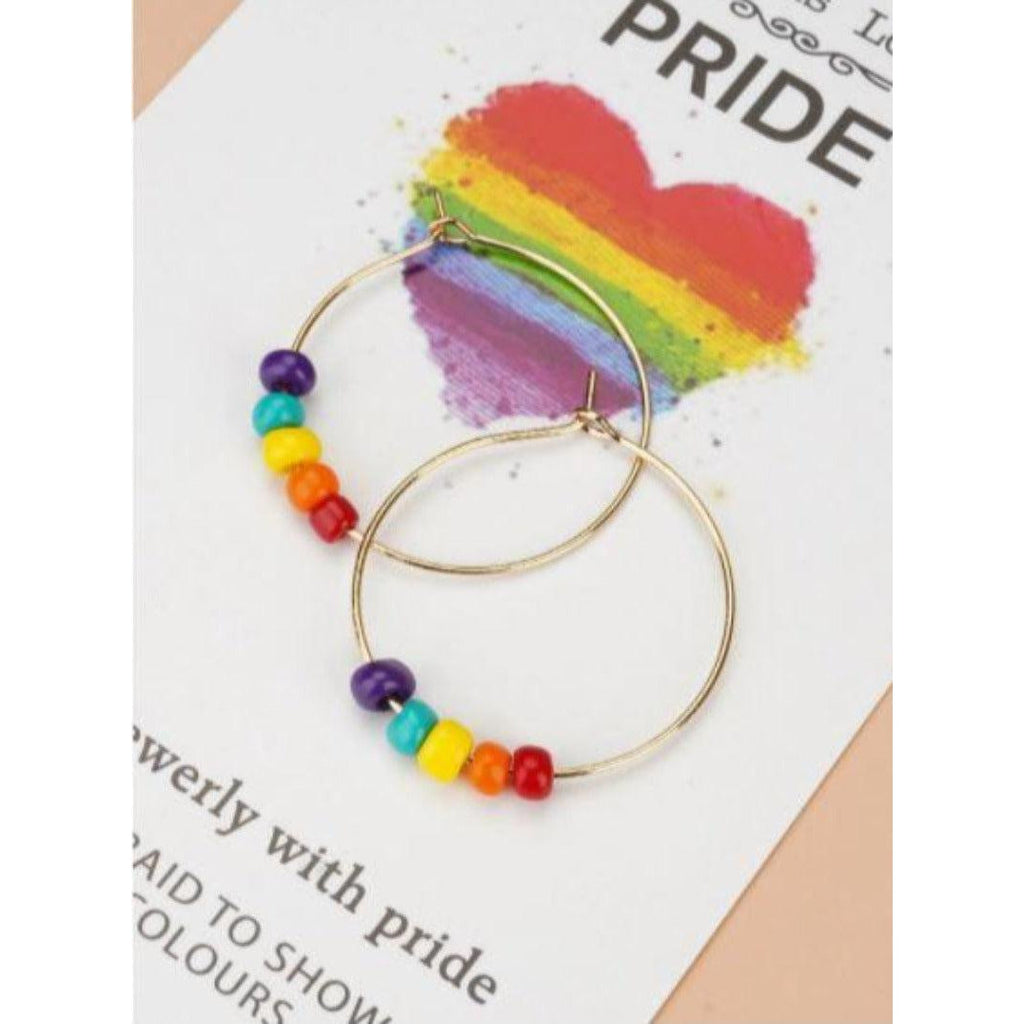 Gay Pride LGBTQI Hoop Beaded Earrings