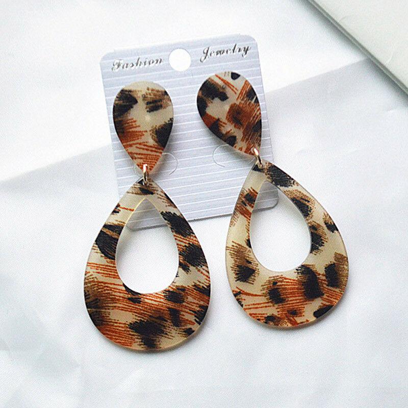 Geometric Animal Print Acrylic Earrings