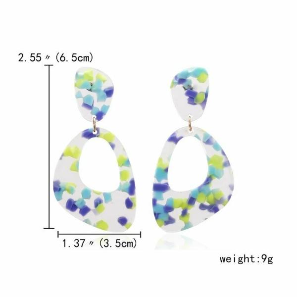 Geometric Retro Multi-Color Acetate Earrings-Earring-SPARKLE ARMAND