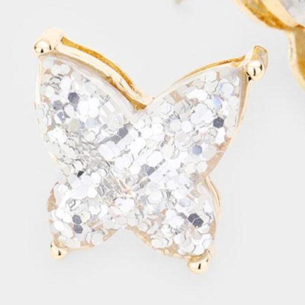 Glitter Butterfly Stud Earrings by ITS sense