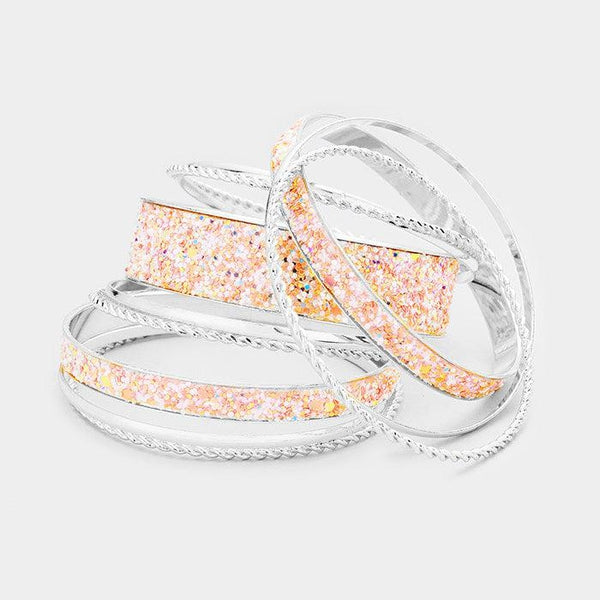 Glitter Embellished 11 Bangle Bracelets