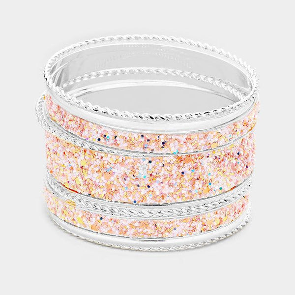 Glitter Embellished 11 Bangle Bracelets