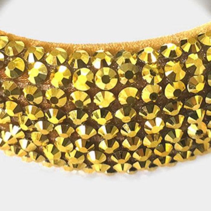 Gold Faceted Bead Padded Headband-Hair Accessories-SPARKLE ARMAND