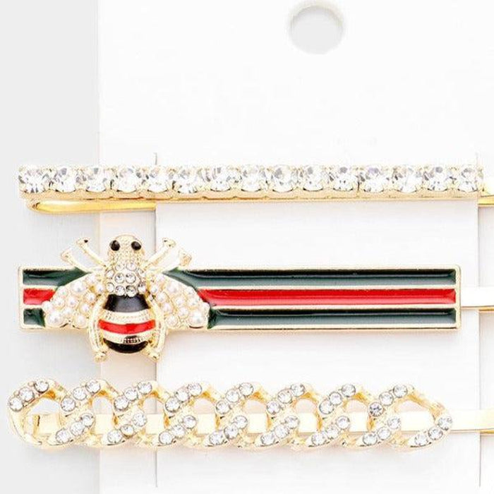 Honey Bee Pearl 3 Piece Bobby Pins-Hair Accessories-SPARKLE ARMAND