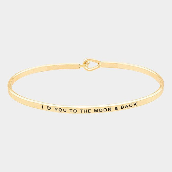 "I LOVE YOU TO THE MOON & BACK" Gold Thin Bracelet